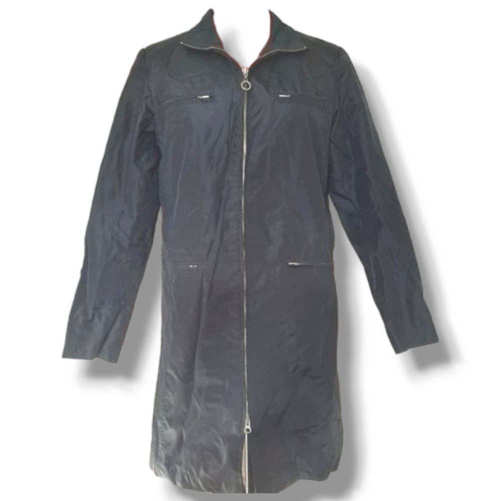 4 For $10 - Womens long black raincoat jacket‎ small/petite
